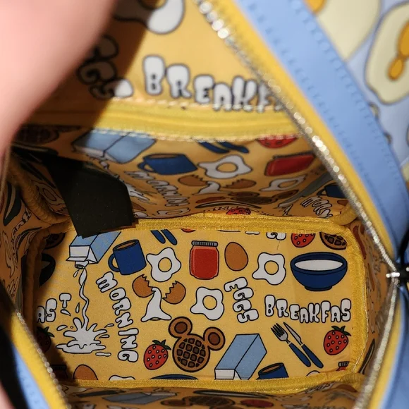 Loungefly Disney Mickey Mouse Breakfast Waffle Scented Backpack. NWT - Picture 11 of 14